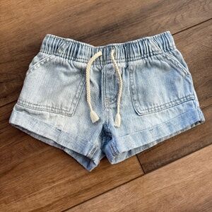 Cat & Jack Girls' Denim Shorts w/ Drawstring | XS (4-5)